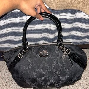 Coach Black Circle Pattern Satchel